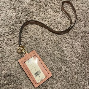 Pink Tory Burch lanyard